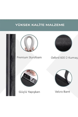 Kapı Altı Rüzgar Önleyici, Isı Yalıtım Süngeri, Eşik Altlığı, Soğuk Geçirmez 3 Adet Siyah