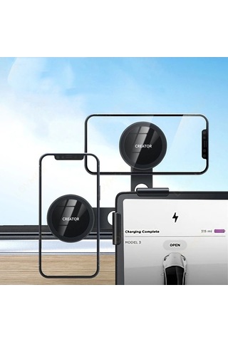 Wondernest Tesla Araba Magsafe Katlanabilir 360 Dönebilen Telefon Tutucu Siyah Siyah