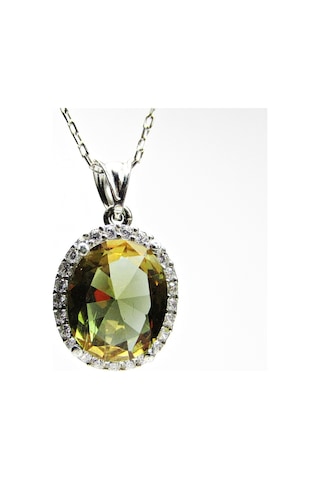 Zultanit Oval Taşlı Gümüş Kadın Kolyesi