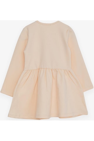 Breeze Kız Çocuk Uzun Kollu Elbise Tüllü Unicorn Nakışlı 1.5-5 Yaş, Krem-krem Krem