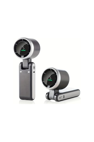 Fosenze 3'lü Fonksiyonlu El Fani - Usb Şarjlı, 5 Hızlı, 3600mah Pil, 180 Derece Katlanabilir, Boyun Asa İle, Ofis/ev/dış Mekan İçin Yeşil