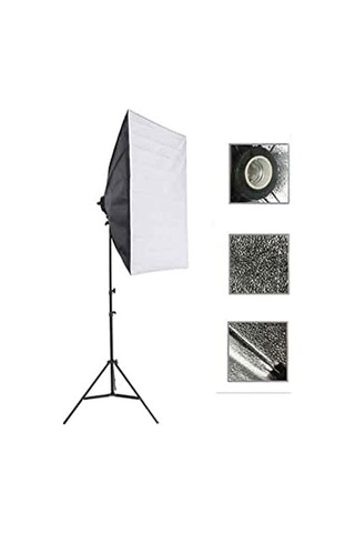 Rabsev Softbox Aydınlatma Seti 50x70 Cm 2 Metre Işık Ayağı Fotoğraf Video Youtube Canlı Yayın