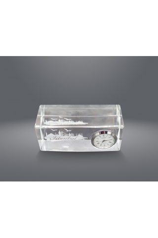 İstanbul Tasarımlı Kristal Saatli Biblo