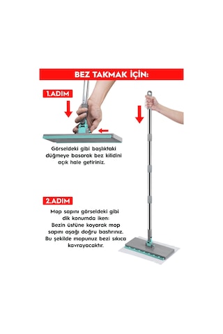 Smarter Yeni Şip Şak Mop + Yer Havlusu Otomatik El Değmeden Tüm Bezlerle Uyumlu Temizlik Seti Paspas