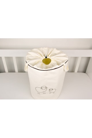 HS Hometex Annesinin Kuzusu Nakışlı Bez Kirli ve Oyuncak Sepeti