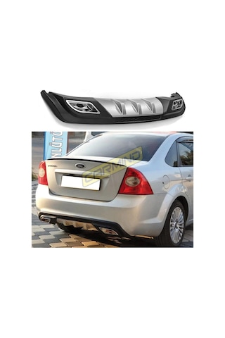 Ford Focus Çift Egzoz Görünümlü Difüzör Gri 2005-2011