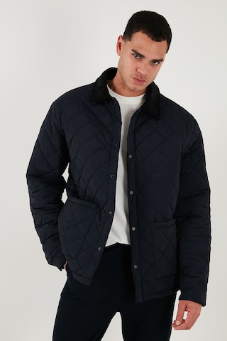 Buratti Kapitoneli Regular Fit Kadife Detaylı Erkek Mont 497Leroy Lacivert