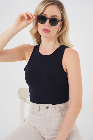 Bigdart Kadın Halter Yaka Çıtçıtlı Body 972 - Lacivert