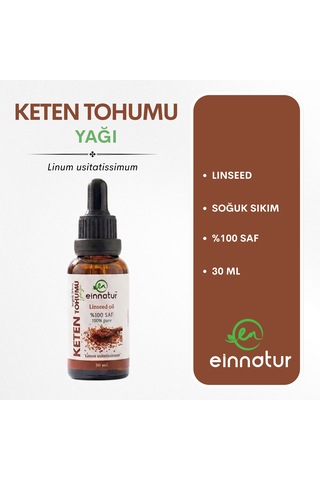 Keten Tohumu Yağı, 30 Ml, %100 Saf Linseed Oil, Soğuk Sıkım