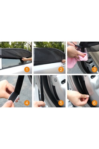 Youtek Tırol Araç Penceresi Güneşlik Perdesi, Uv Koruma Ve Gizlilik İçin İki Parça Siyah Xl Boy T11724