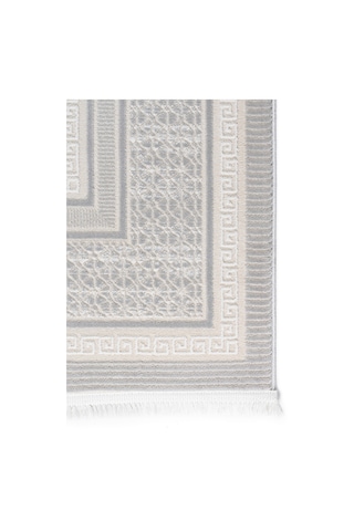 Badelya Home Gri 7109 Modern Desen Doğal Taban Saçaklı Salon Koridor Mutfak Çocuk Oturma Odası Halısı Yolluk 7109-gri