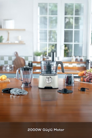 Karaca x Refika Mastermaıd Power 10 İn 1 Mutfak Robotu Swiss Cream 2000W Power 10 In 1 Gıda Haz. Set Swiss Cream