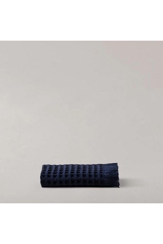 3 Lü Lacivert Pamuklu Havlu Seti 30x45, 50x90, 80x160 Cm Lüks Ve Emici Lacivert