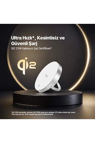 Ttec Aircharger Pro 2 Bliss Qi2.2/magsafe Özellikli 25w iPhone Uyumlu/android Stantlı Kablosuz Hızlı Şarj A Beyaz