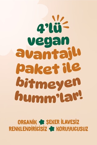 Hummorganic Organik Vegan Puf & Glutensiz Kek Atıştırmalık Paketi - 4 adet (4 çeşit)