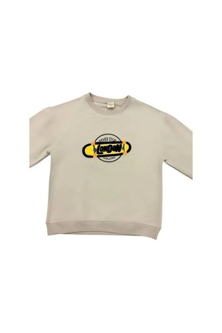 Zekids Erkek Çocuk London İşlemeli Sweatshirt-14233 Taş