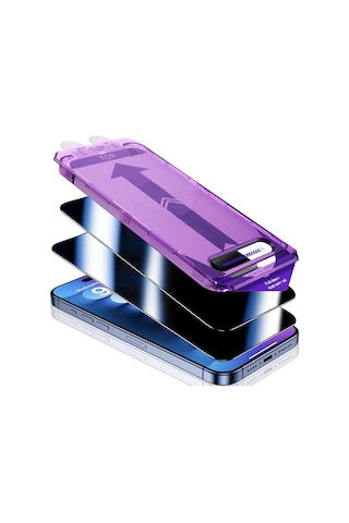 İphone 15 Uyumlu Hayalet Cam Ekran Koruyucu Otomatik Hizalamalı