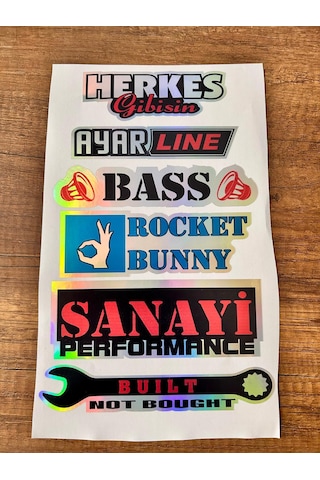 Araç Arka Cam Yazısı Hologramlı Yan Kapı, Yan Cam Stickerı Herkes Gibisin