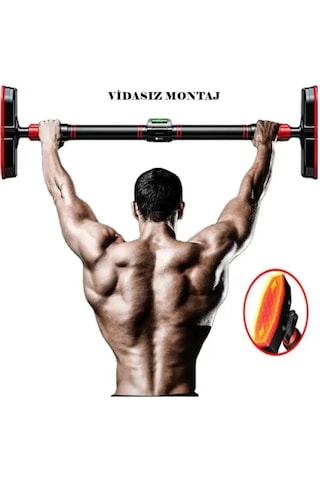 Yeni Nesil 72-95cm Kapı Barı Koridor Barfiksi Barfix Spor Aleti D