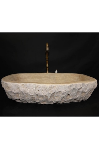 Traverten Şekilsiz Dikdörtgen Patlatma Lavabo