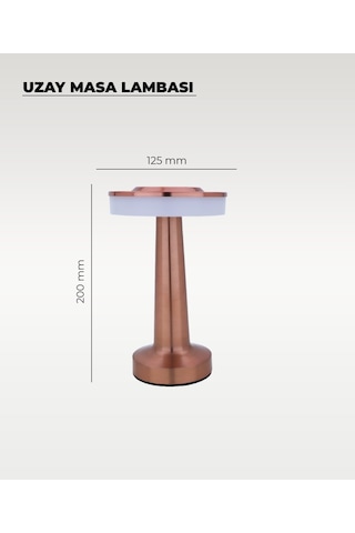 Rose Uzay Masa Lambası - Dokunmatik - 3 Renk Işık Rose