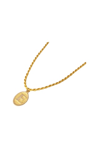 14 Ayar E Harf Sarı İpli Kolye