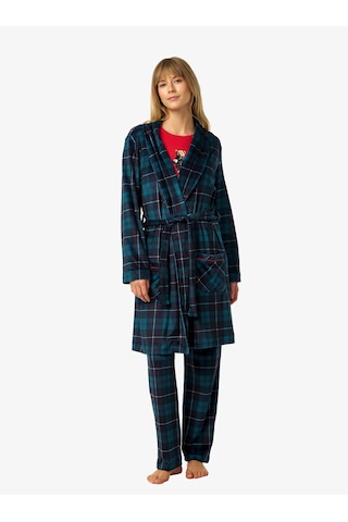 Blackspade Kadın Polar Sabahlık 52256 - Ekose Desenli
