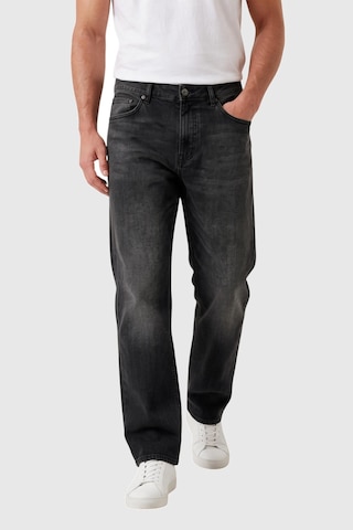 Rizzup Erkek Baggy Fit Likralı Siyah Kot Pantolon Bol Kesim Geniş Paça Taşlanmış Jean 2600058