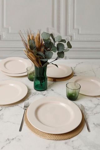 Keramika Krem Assos Servis Tabağı 28 Cm 6 Adet 030 Krem