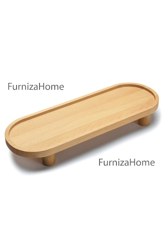Çok Amaçlı Ahşap Ayaklı Düzenleyici Sunumluk Servis Tabağı Ayaklı Sunumluk Mutfak Banyo Stand Açık Renk Ahşap
