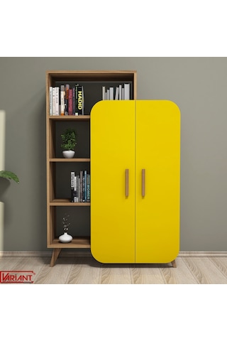 Variant Variant Form Çok Amaçlı Dolap Ve Kitaplık Ceviz - Sarı