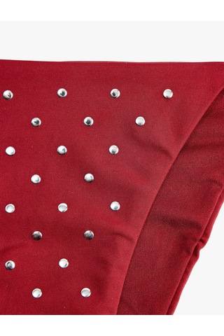 Koton Yanları Bağlamalı Zımba Detaylı Brazilian Bikini Altı Bordo 6sak00064mm
