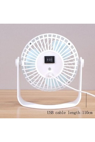 Güçlü Rüzgar Sessiz Usb Masa Masası Sessiz 2 Hız Ayarlanabilir 360 Derece Dönebilen Mini Kişisel Fan Ev Ofis Ah7ysr Beyaz
