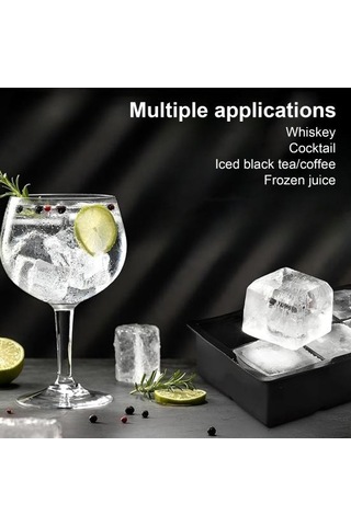 Kapaklı Büyük Kare Buz Küpü Tepsisi İstiflenebilir Yer Tasarruflu Buz Yapıcı Yeşil