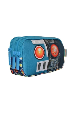 Kaukko Kids Love 3 Bölmeli Kalem Çantası Sweet Robot L8130