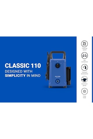 Classic Yüksek Basınçlı Yıkama Makinesi 110 Bar - Teraslar, Arabalar Ve Dış Mekan Temizliği İçin Kullanımı Kolay 1400 W