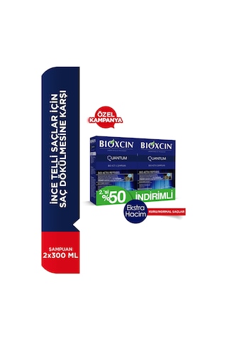 Bioxcin Quantum Kuru ve Normal Saçlar İçin Şampuan 2 x 300 ML