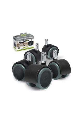 Lexroo Cb680 5,1 Cm Zemin Koruma Lastik Büro Sandalyesi Caster Wheels Standart Stem Size - Siyah/gri Siyah - Gri