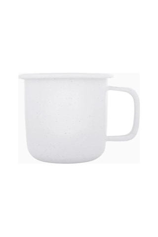 Rolled Enamelware Mug 4 Lü Emaye Kamp Kupası Beyaz