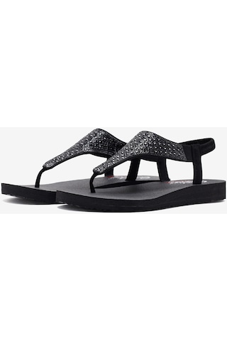 Skechers Meditation - Rockstar Kadın Siyah Sandalet 119770 Bbk Siyah