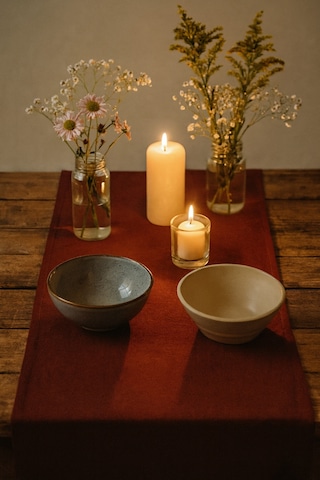 Bordo Şık Masa Runnerı 50x150 Cm Modern Ve Zarif Masa Örtüsü Runner Bordo