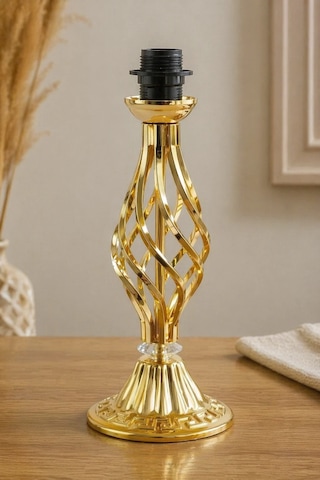 Gold Ve Metal Renkli Burgulu Model Abajur Ayağı 35cm E27