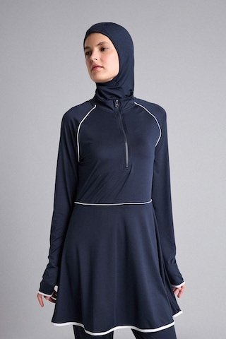 Defacto Regular Fıt 4lü Beyaz Biyeli Lacivert Burkini Mayo G8873ax26smnv31 Lacivert-nv31