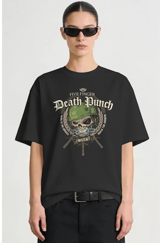 Five Finger Death Punch Rock Metal Müzik Grubu Baskılı Unisex Ove Siyah