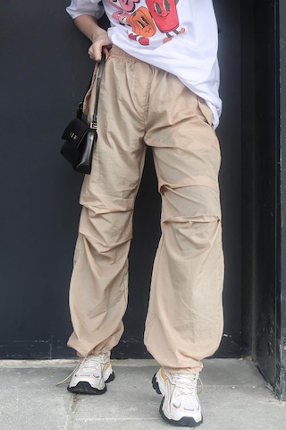 Madmext Bej Paraşüt Jogger Kadın Pantolon Mg1726-bej Bej