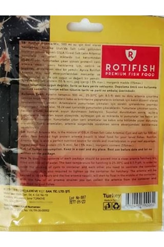 Rotifish Artemia Mix Yavru Balık Yemi 5 x 18 G Artemia Yumurtası