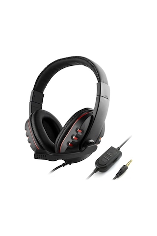 Fosenze Kulaküstü Oyun Kulaklığı 3.5mm, Dış Mikrofonlu, Ses Kontrolü, 40mm Sürücü, Uzun Kullanim Konforu, Siyah-kırmızı