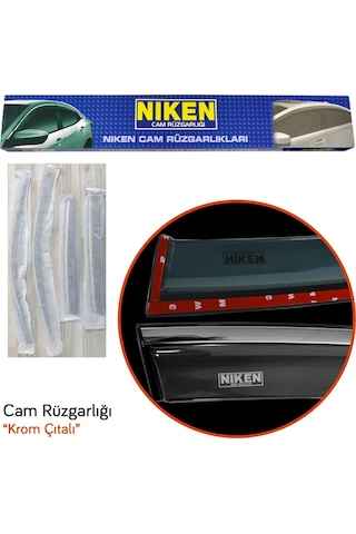 Niken Renault Megane 4 Sedan 2016 Kromlu Cam Rüzgarlığı 4 Lü