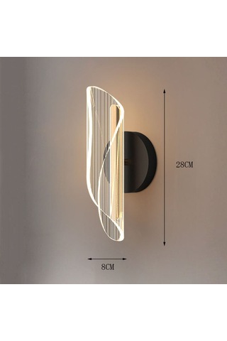 Akrilik Duvar Lambası Flama Oturma Odası Arka Plan Duvar Atmosfer Siyah