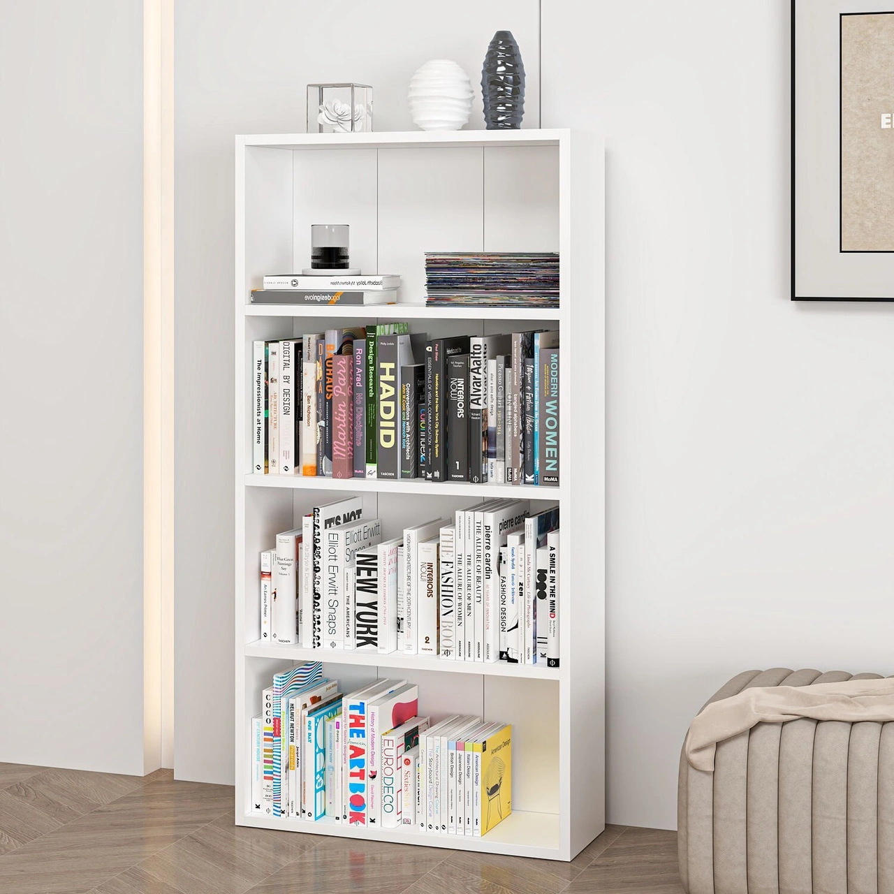 Adel 3 Raflı Kitaplık - Beyaz Beyaz